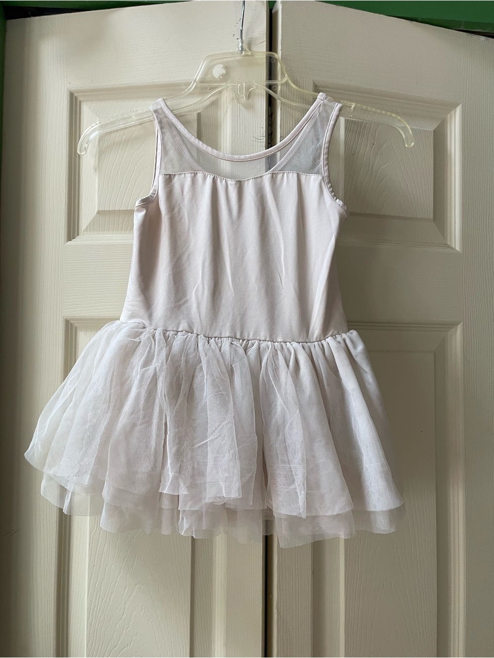 Children's White/Light Beige Ballet Tutu Dress - Classic Tank Leotard Style